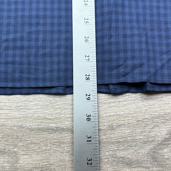 John Varvatos Slim Fit Tailored Dress Shirt Mens 16 32/33 Blue Check Preppy - Picture 13 of 15